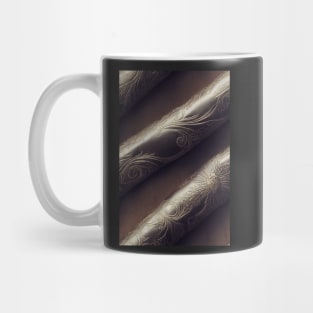 Dark Brown Ornamental Leather Stripes, natural and ecological leather print #42 Mug